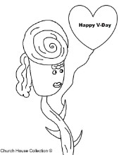 Happy Valentine's Day Coloring Pages For School Rose Holding Balloon